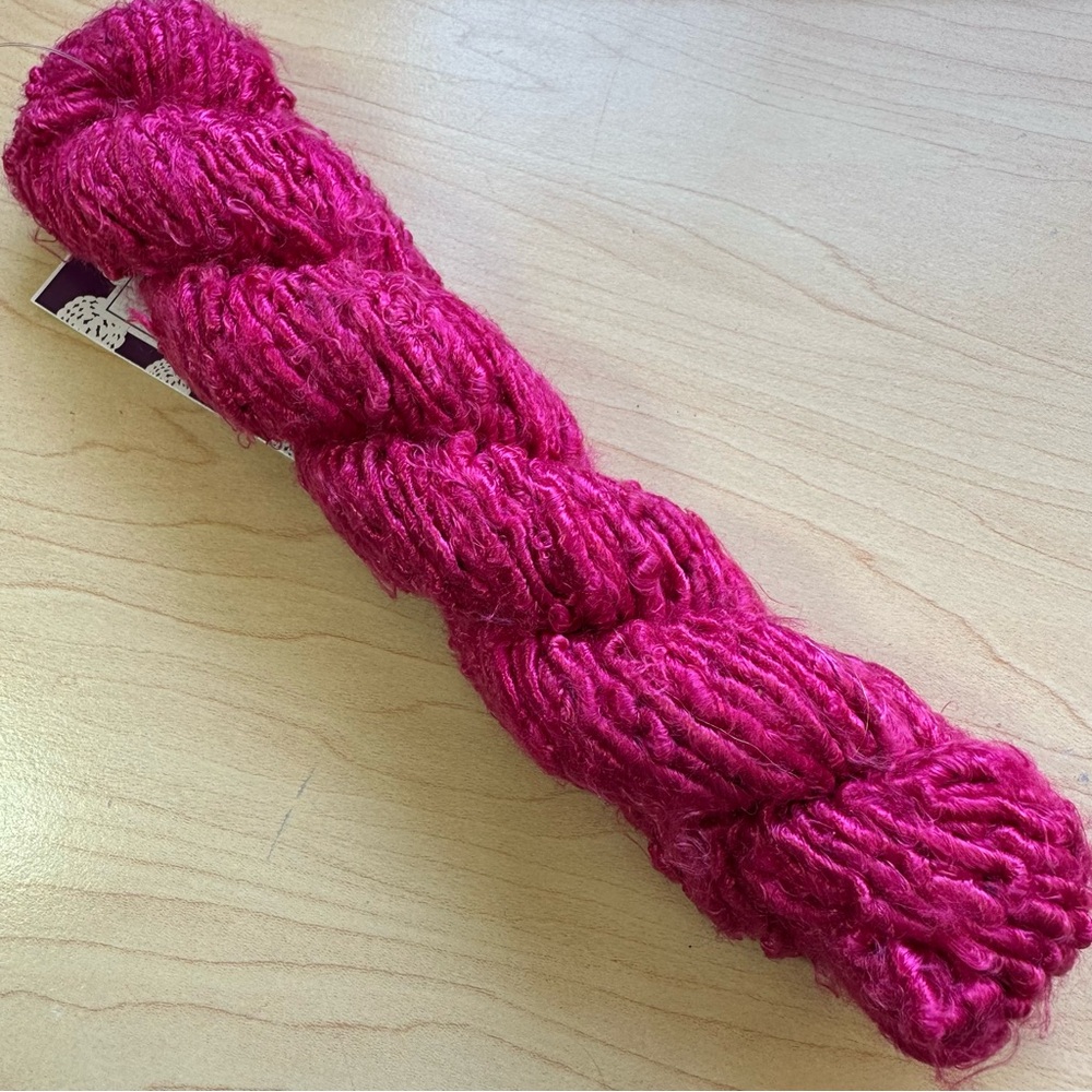 Darn Good Yarn Banana Fiber Worsted Fuchsia Pink Knit Crochet Sustainable Vegan